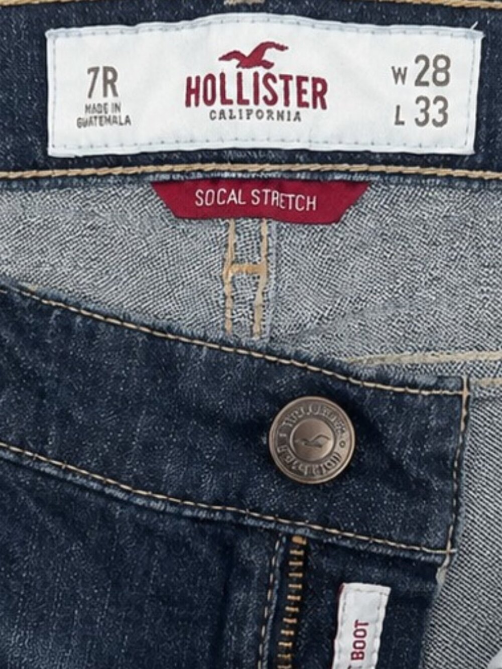 Hollister Venice Bootcut Jeans Women's 7R W28 L33 Low Rise  Dark Wash - Picture 9 of 11